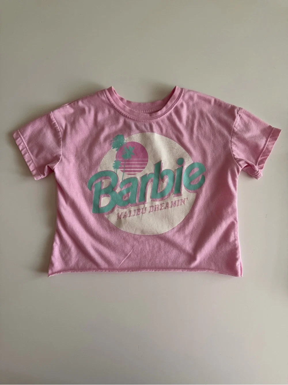 Barbie Malibu 4T Cropped Top & Striped Shorts Set